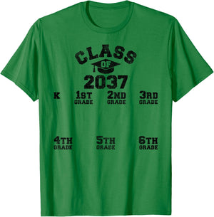 Class Of 2037 Handprint Shirt, Grow With Me Kindergarten Kid T-Shirt - T-Shirt | Irish Green