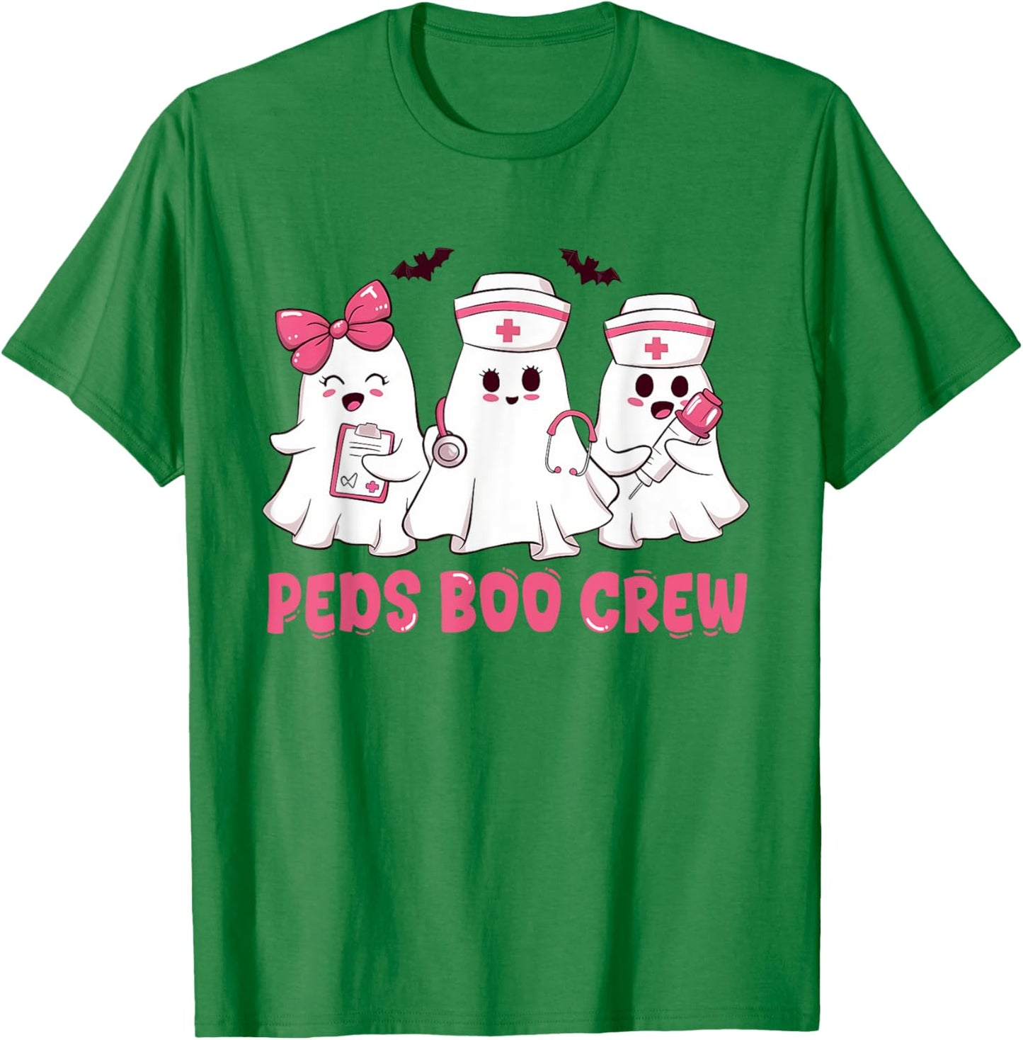 Pediatric Nurse shirt Halloween Peds Boo Crew Halloween T-Shirt - T-Shirt | Irish Green