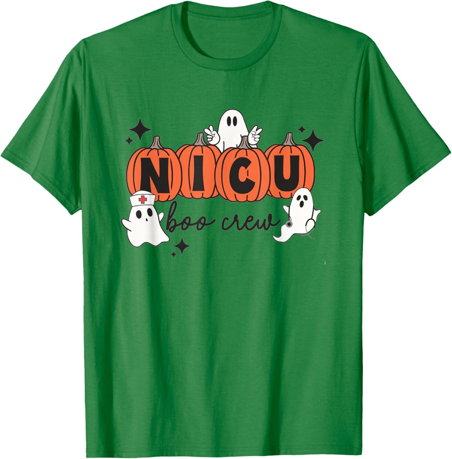 Halloween NICU Boo Crew NICU Nurse Squad Hospital Party T-Shirt - T-Shirt | Irish Green
