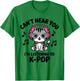 Cute Cat Listening to K-Pop Music Headphones Lovers T-Shirt - T-Shirt | Irish Green