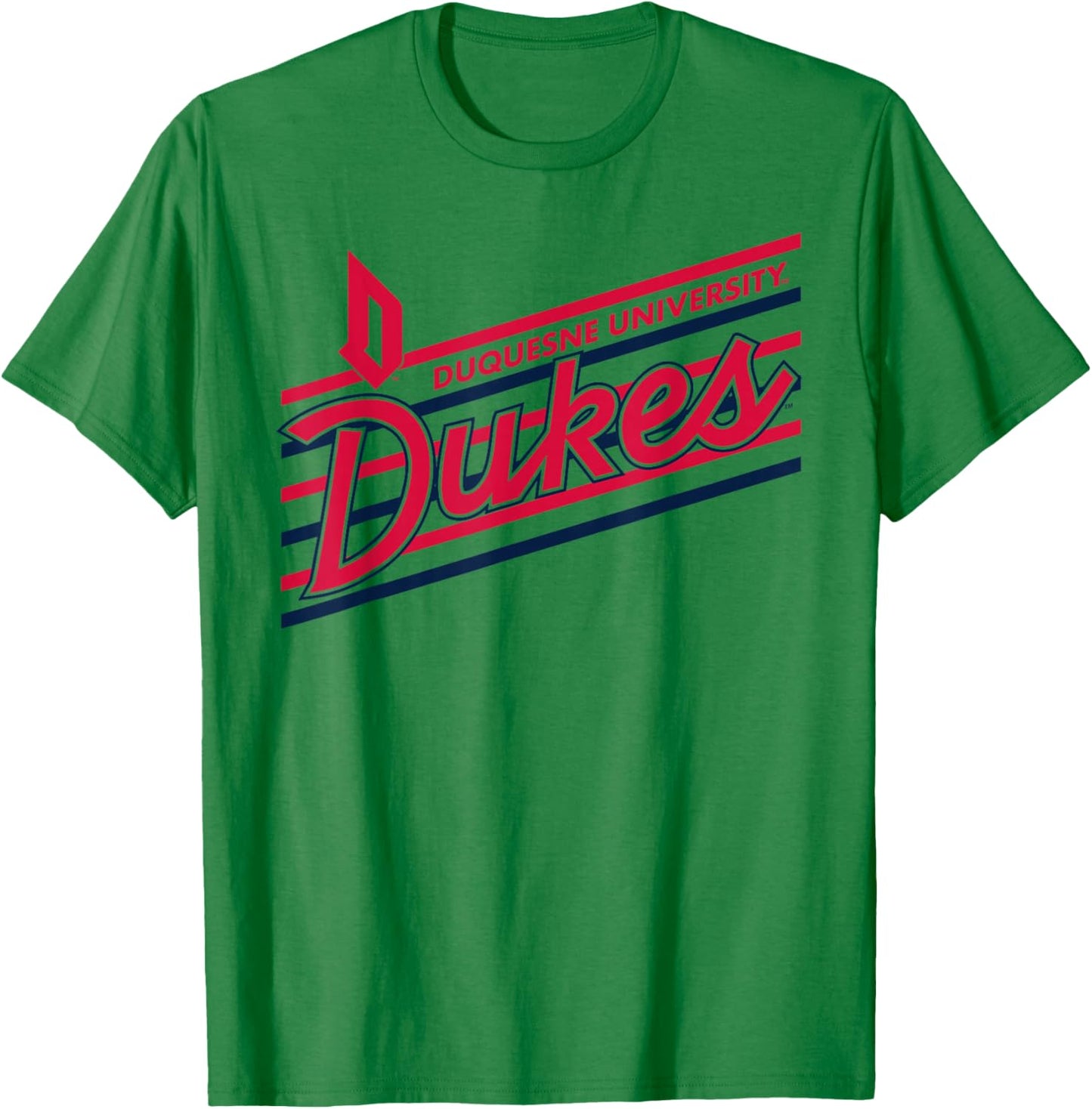 Duquesne Dukes Retro Performer White Officially Licensed T-Shirt - T-Shirt | Irish Green