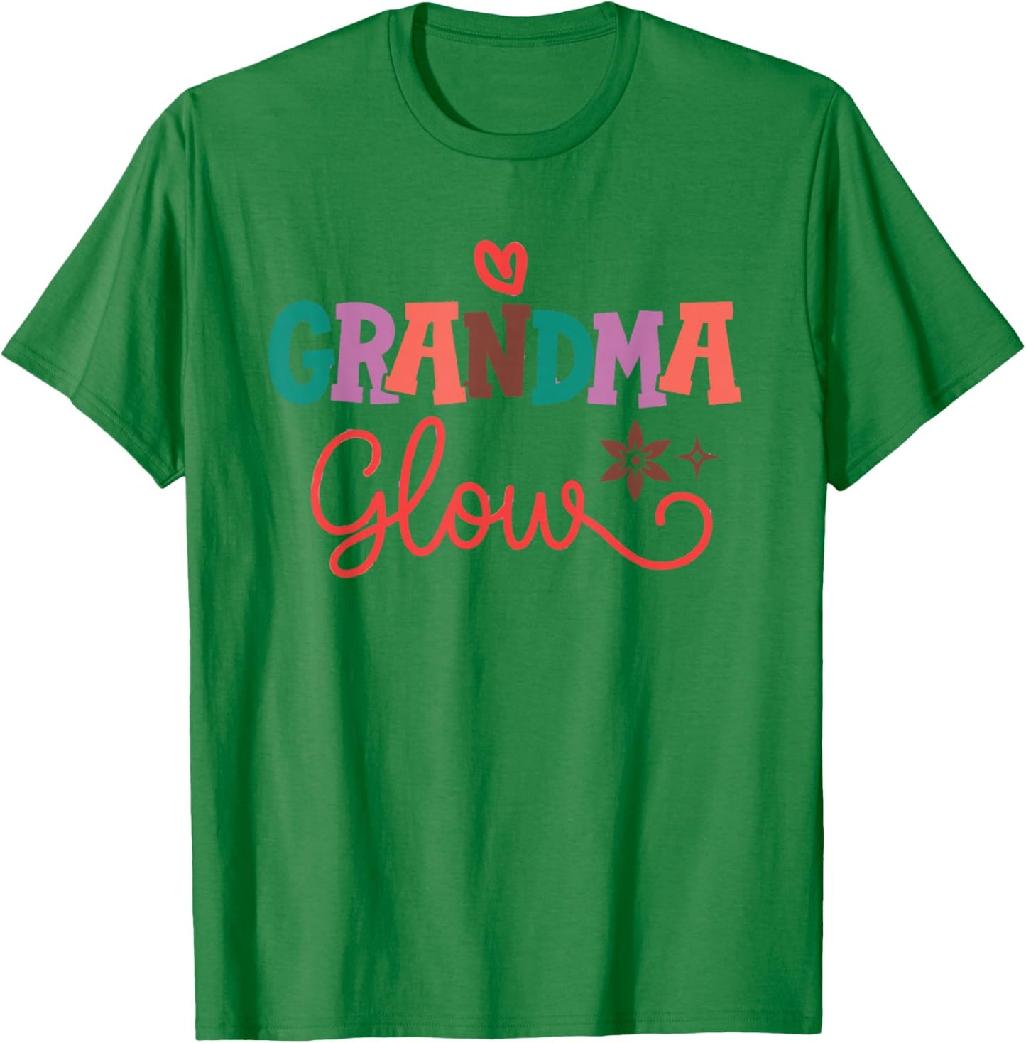 Grandma Glow Retro Lettering Mothers Day Style Artwork T-Shirt - T-Shirt | Irish Green
