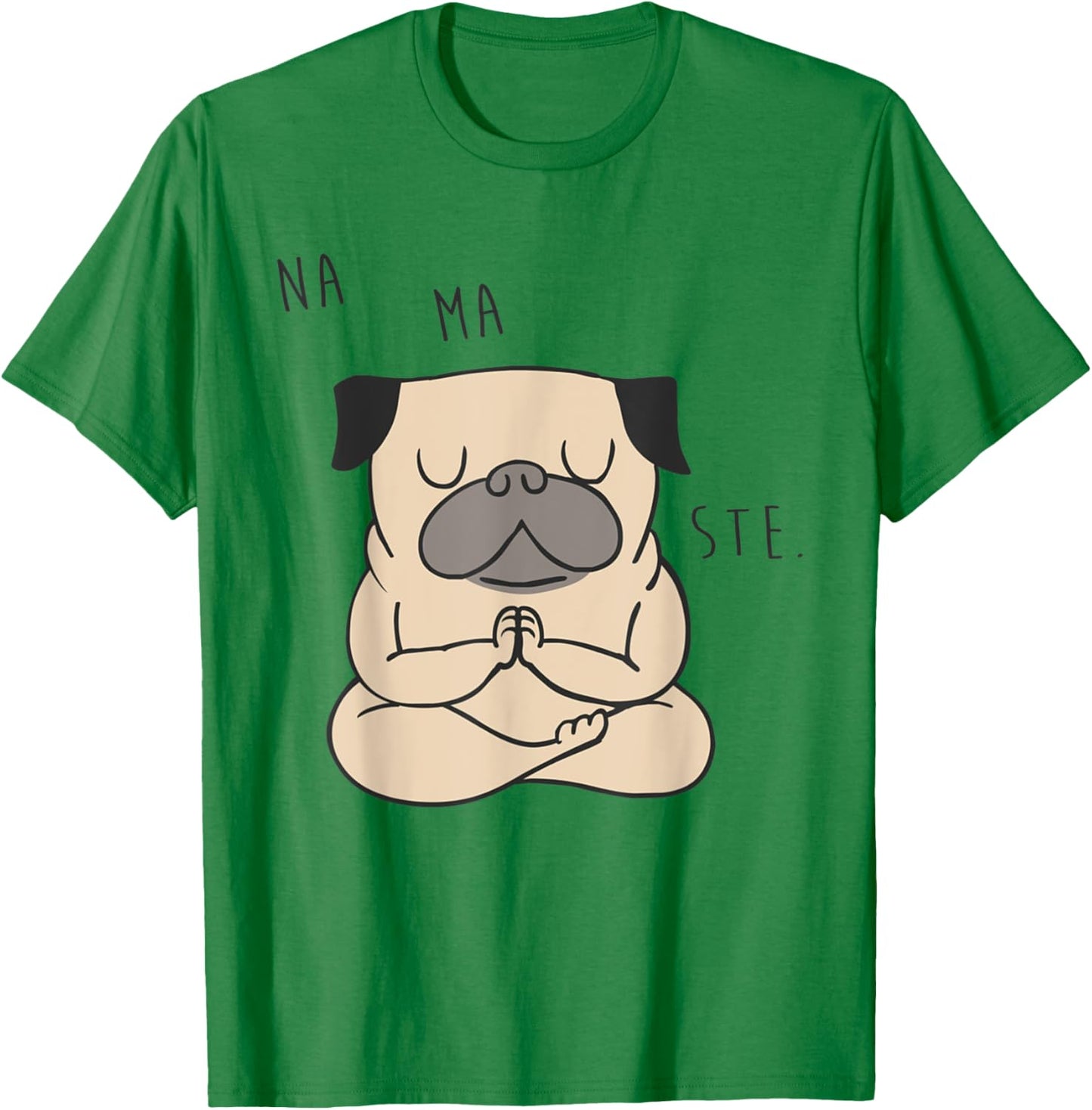 Namaste Pug T-Shirt - T-Shirt | Irish Green