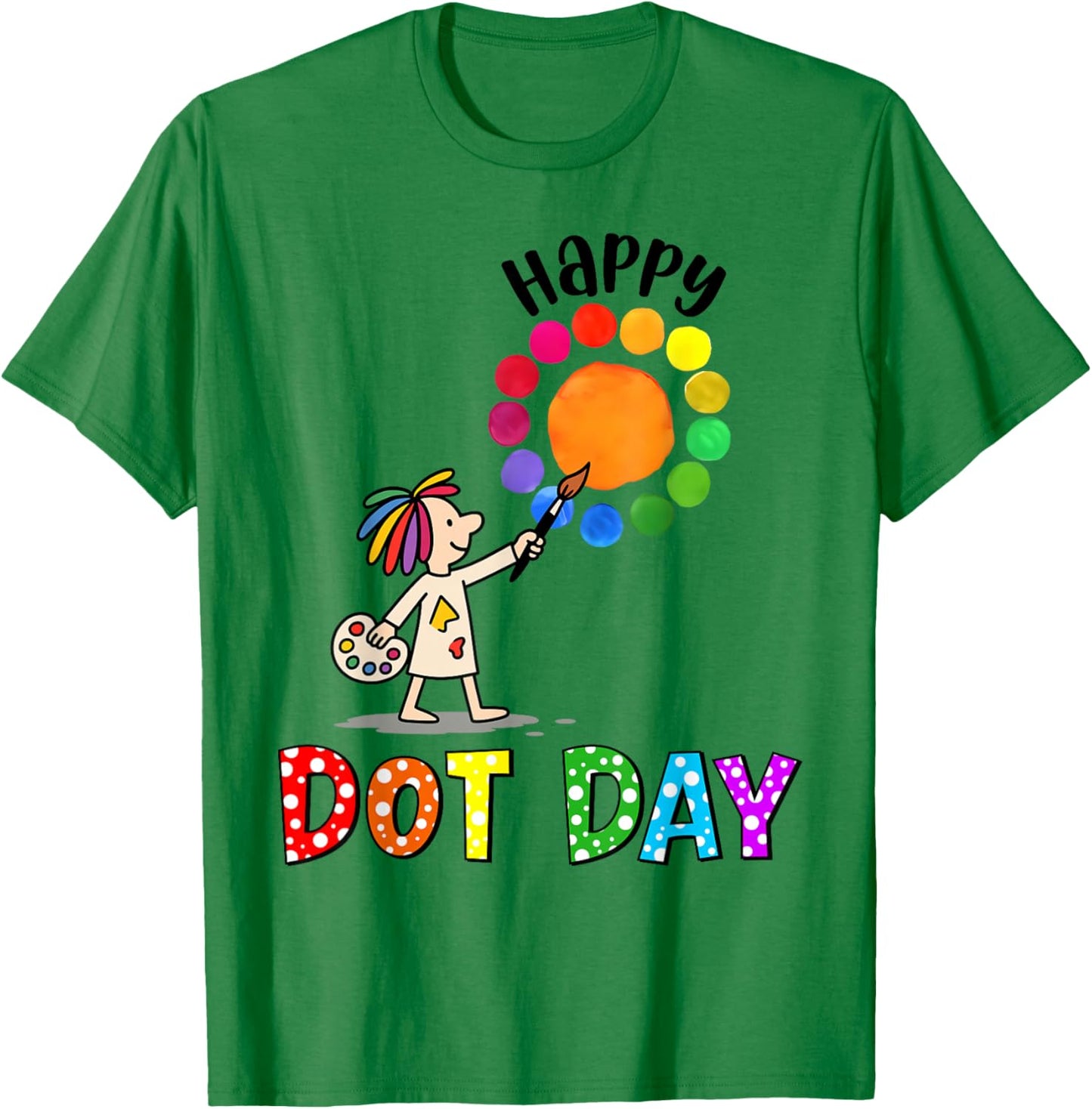 World Dot Day Kids Colorful Polka Dot Happy Dot Day Kids T-Shirt - T-Shirt | Irish Green
