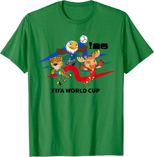 FIFA World CUP26 Host Country Maskottchen Action T-Shirt - T-Shirt | Irish Green
