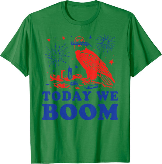 4th of July Eagle Beer Today We Boom Fireworks T-Shirt - T-Shirt | Irish Green