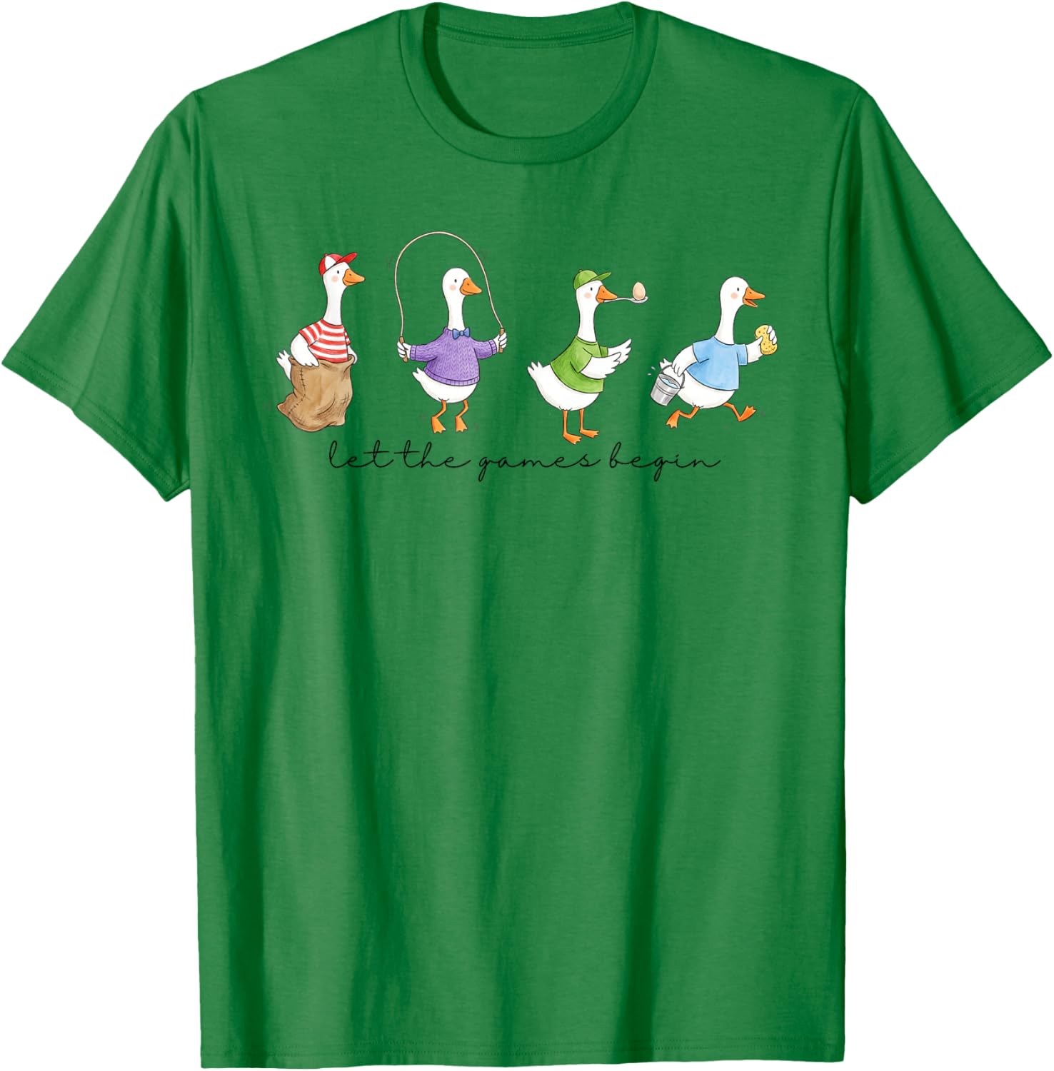 Let The Games Begin Field Day Silly Goose Teacher Student T-Shirt - T-Shirt | Irish Green