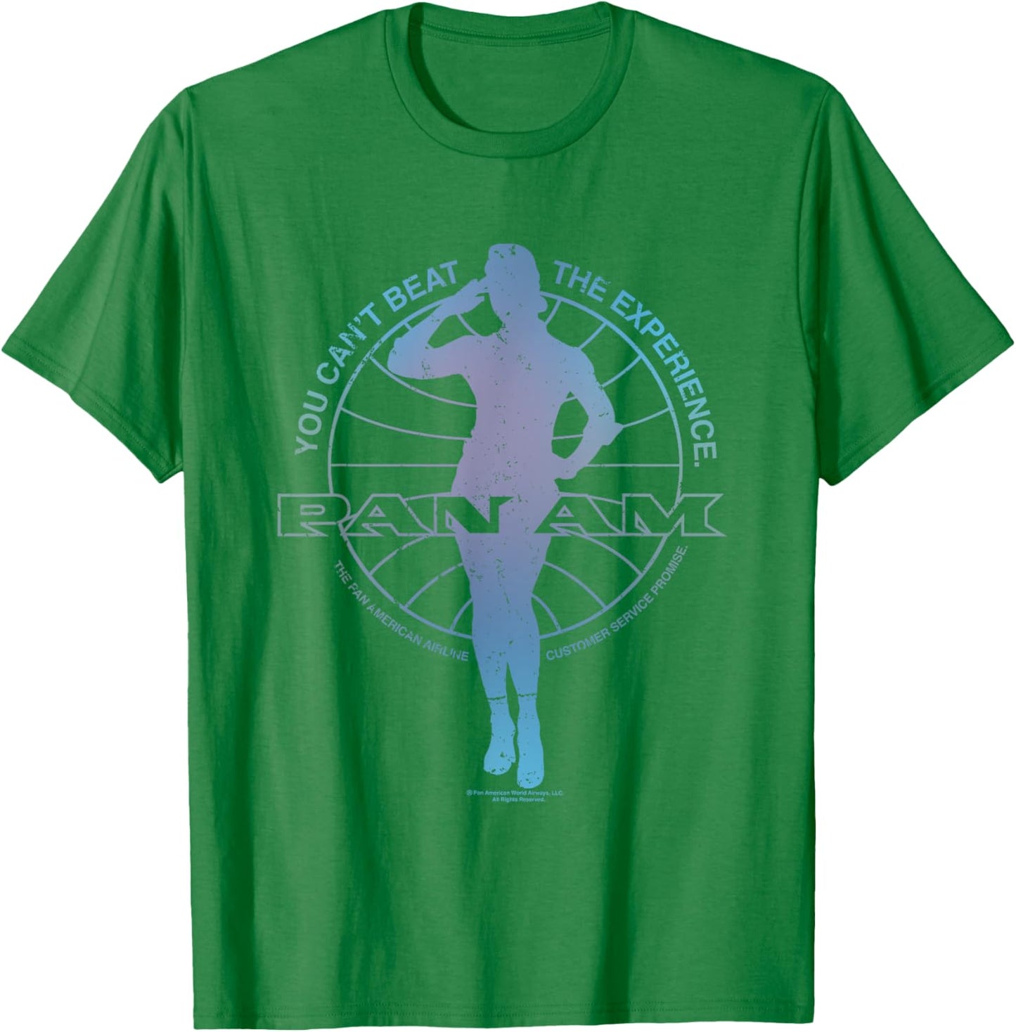 Pan Am Flight Attendant Salute Silhouette T-Shirt - T-Shirt | Irish Green