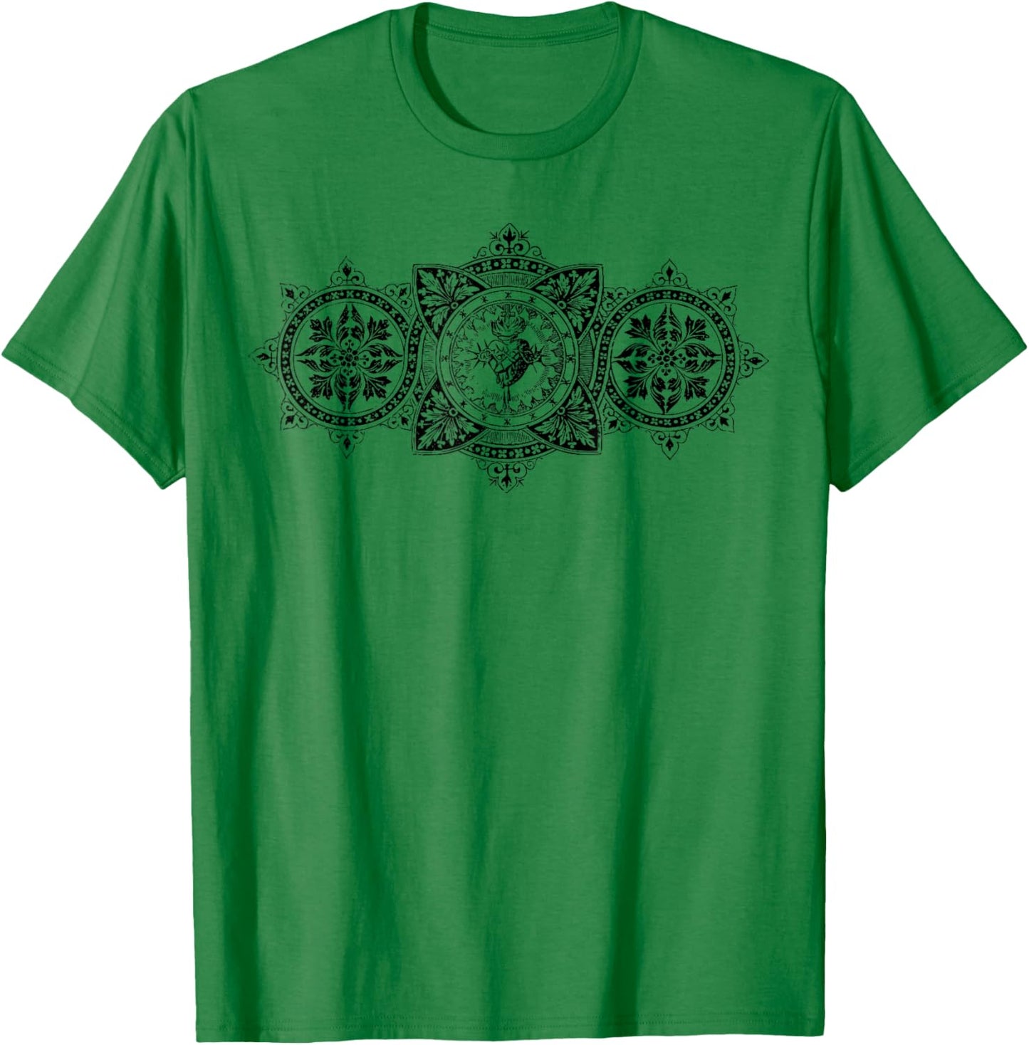 Vintage Sacred Heart of Jesus Symbol Traditional Catholic T-Shirt - T-Shirt | Irish Green
