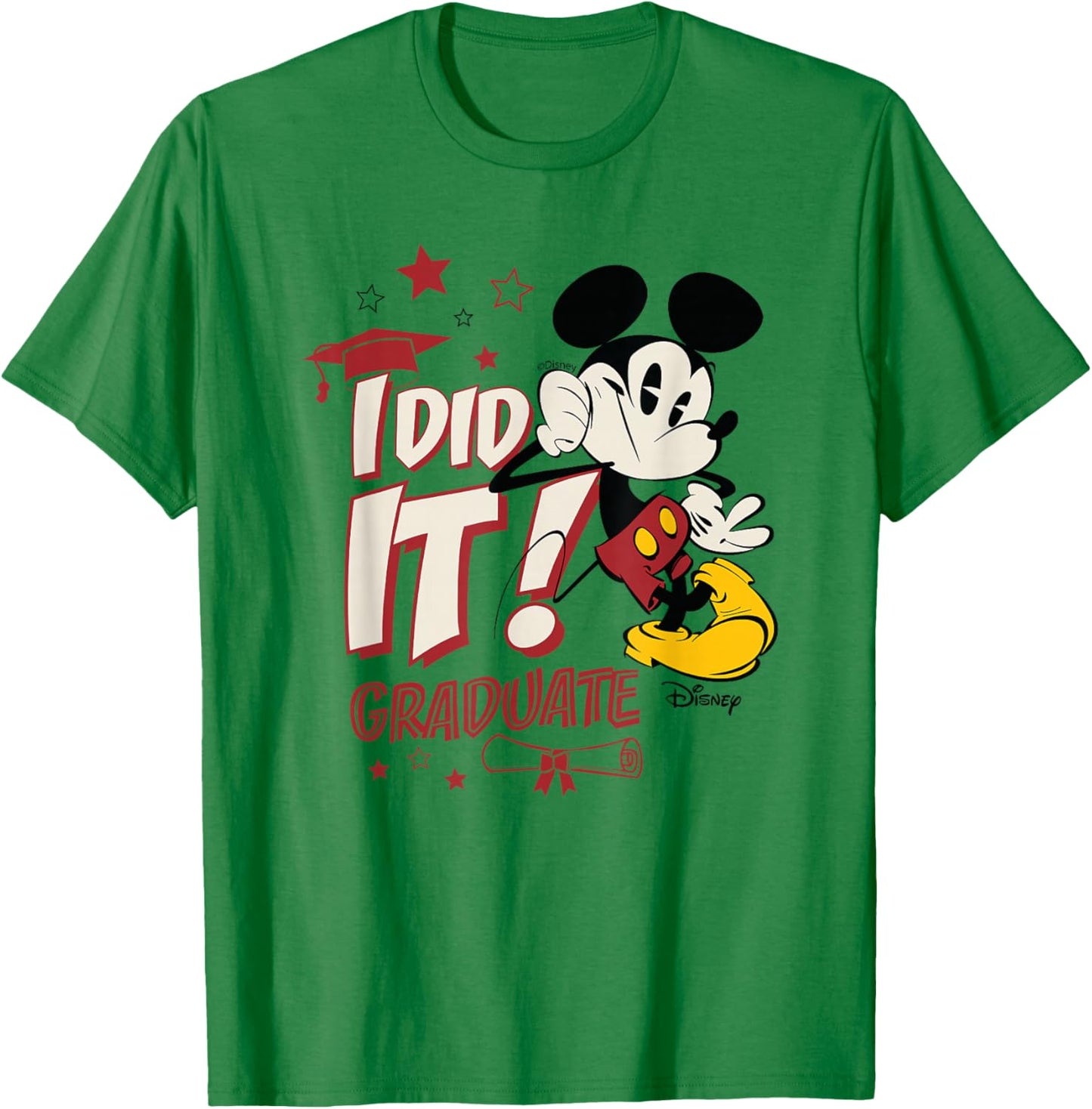 Disney Mickey and Friends I Did It Graduate Star T-Shirt - T-Shirt | Irish Green