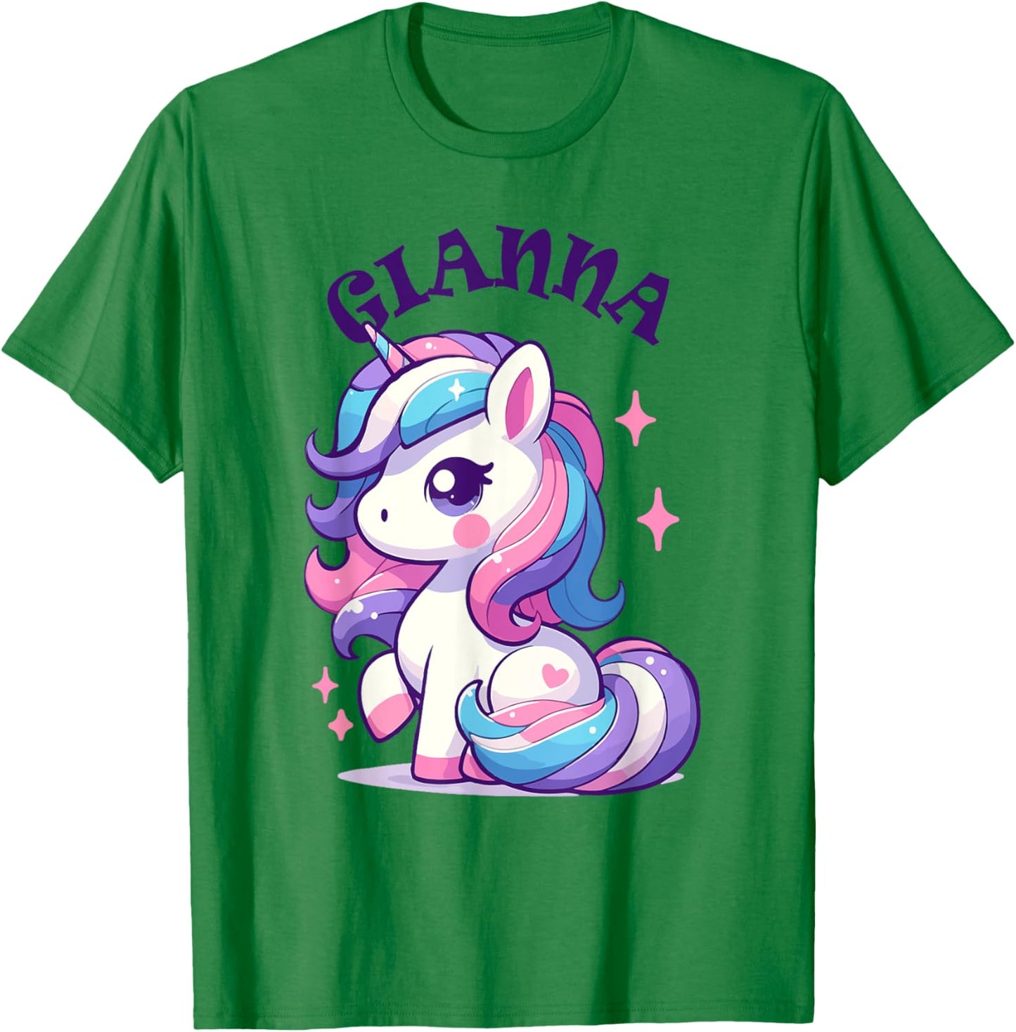 Gianna Cute Unicorn Design for Girls Name Gianna T-Shirt - T-Shirt | Irish Green
