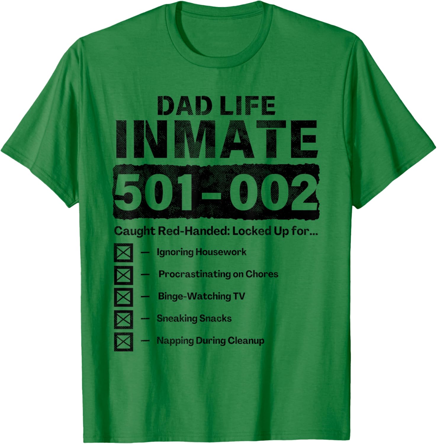 Dad Life Inmate Funny Matching Halloween Costume T-Shirt - T-Shirt | Irish Green