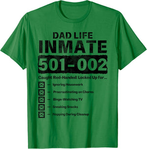 Dad Life Inmate Funny Matching Halloween Costume T-Shirt - T-Shirt | Irish Green