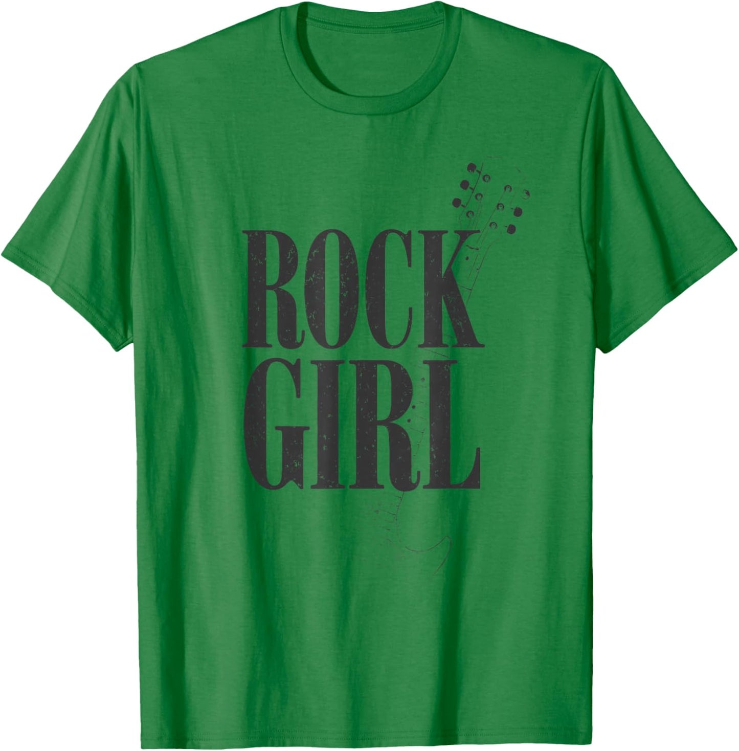 Rock Girl Guitarist Girls Rock, Rock'n Roll Girl Guitar Band T-Shirt - T-Shirt | Irish Green