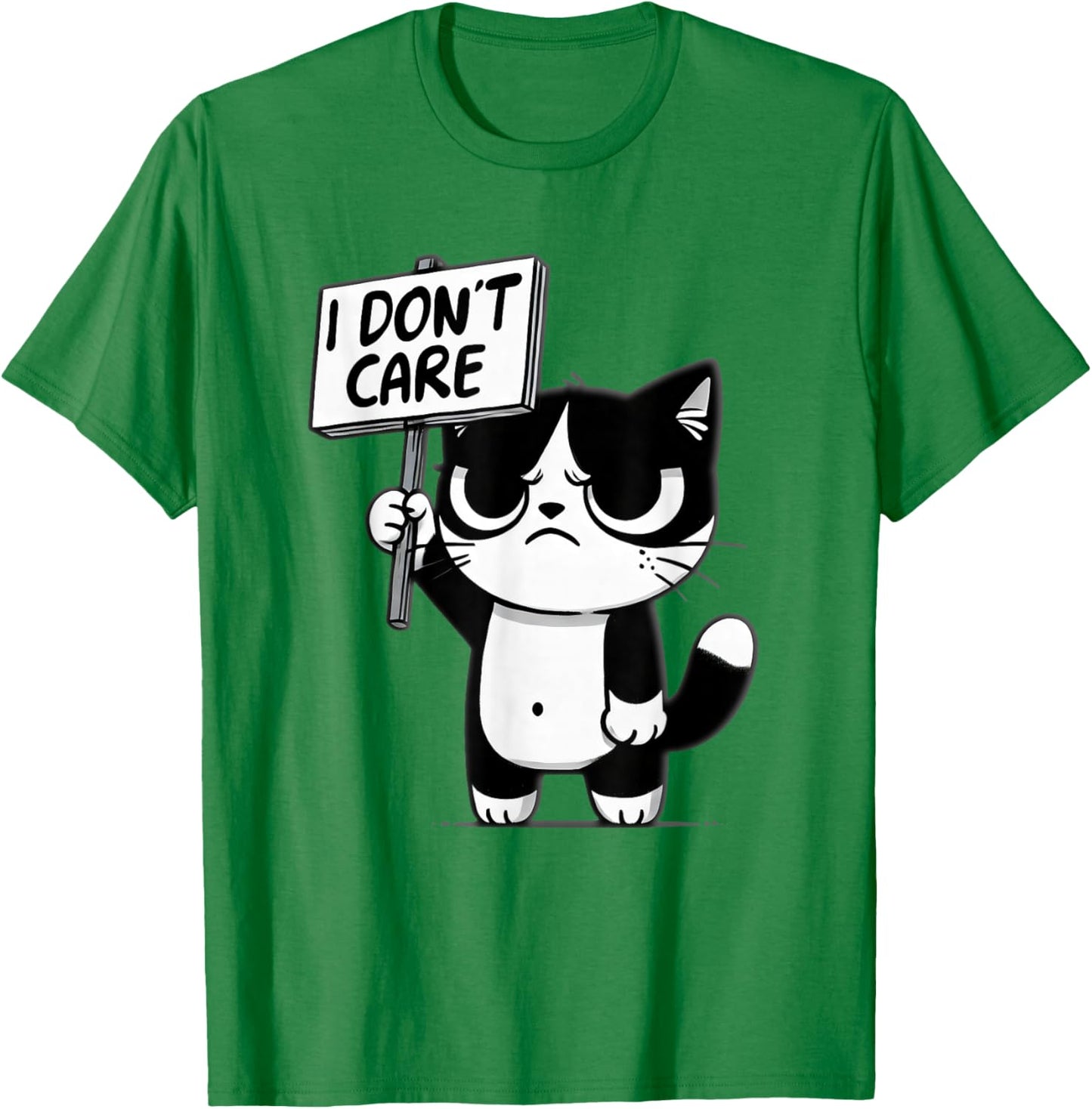 Funny Cat, Sarcastic Grumpy Mood, Family Kids Kitten Meme T-Shirt - T-Shirt | Irish Green