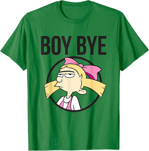 Hey Arnold! Iconic Helga Boy Bye Big Chest Portrait Frame T-Shirt - T-Shirt | Irish Green