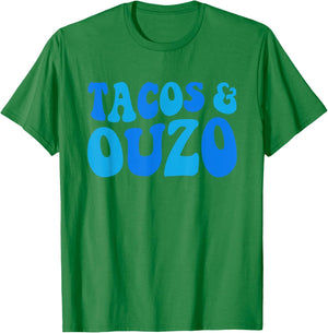 Greek Mexican Ouzo Tacos Hispanic Heritage Month Greek Party T-Shirt - T-Shirt | Irish Green
