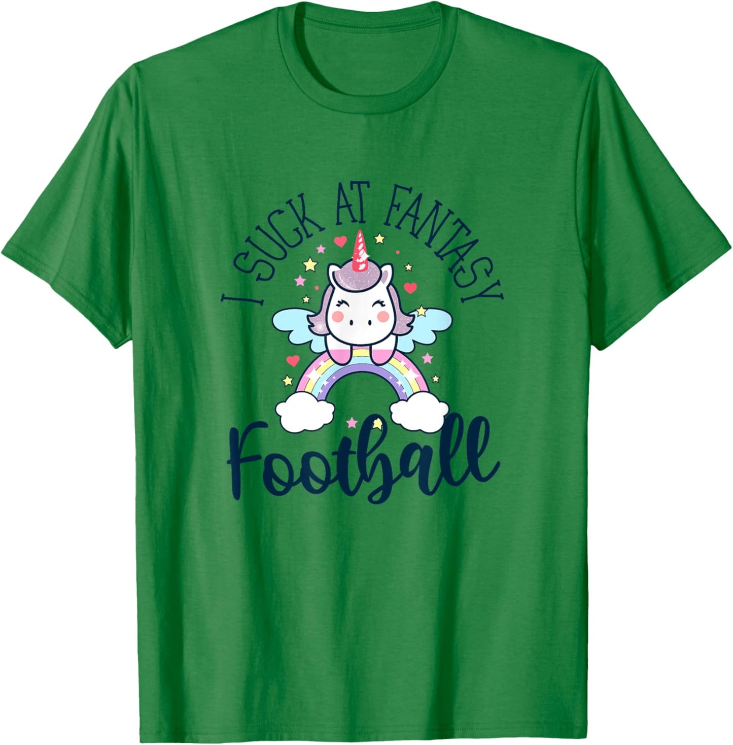 I suck at fantasy football funny unicorn fantasy league T-Shirt - T-Shirt | Irish Green