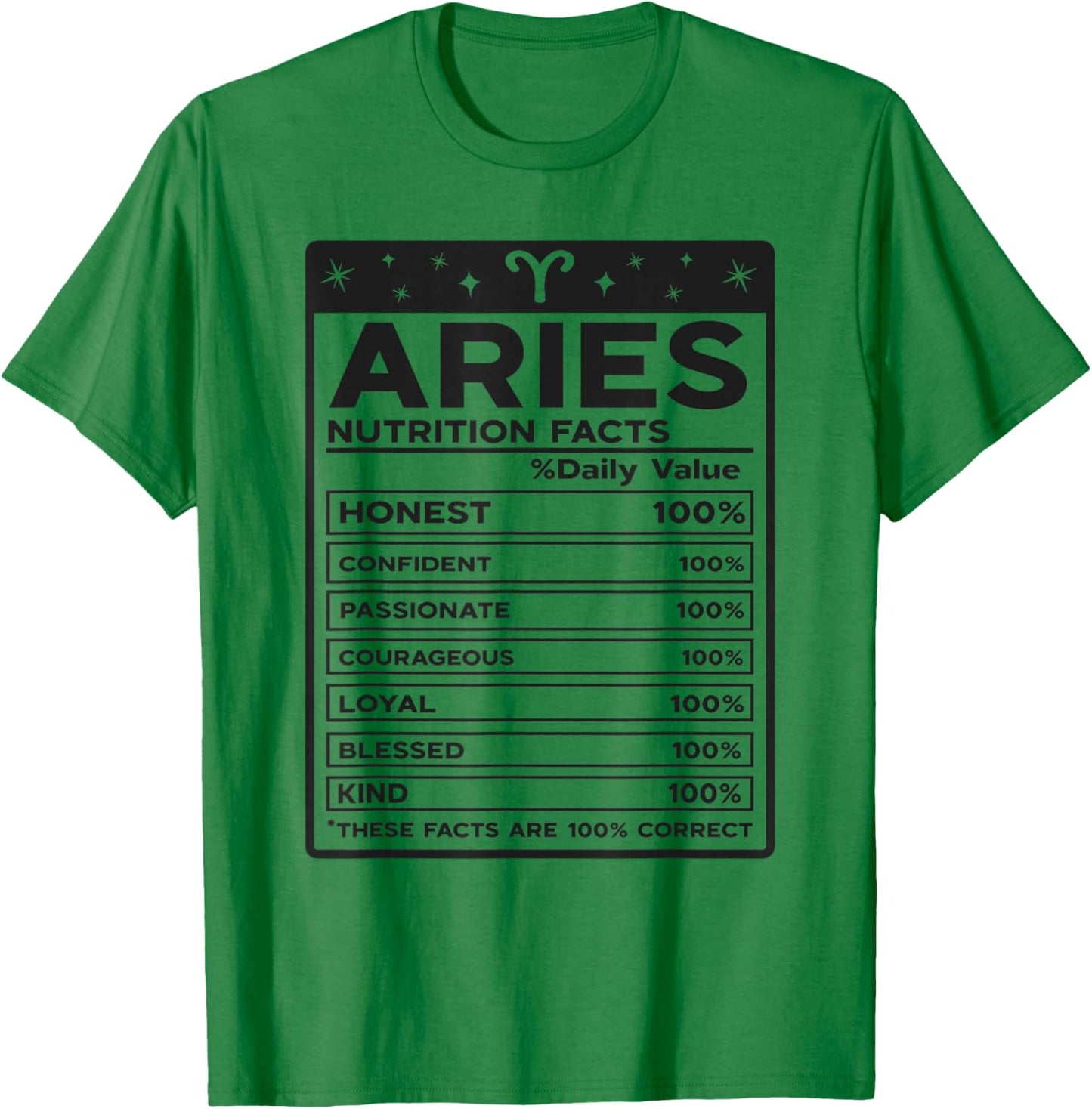Aries Nutritional Style Zodiac Design, Aries T-Shirt - T-Shirt | Irish Green
