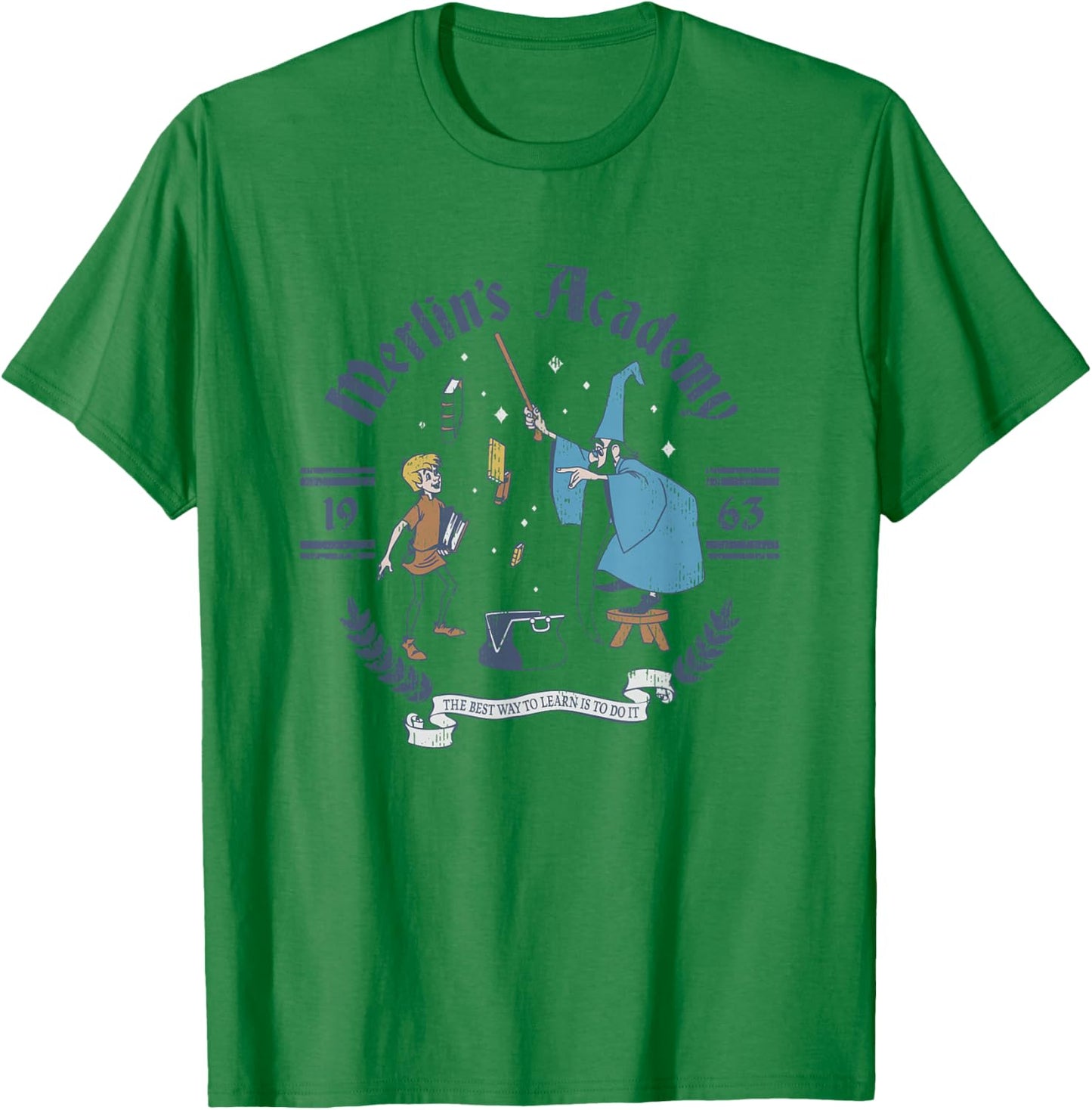 Disney The Sword in The Stone Merlin's Academy Vintage T-Shirt - T-Shirt | Irish Green