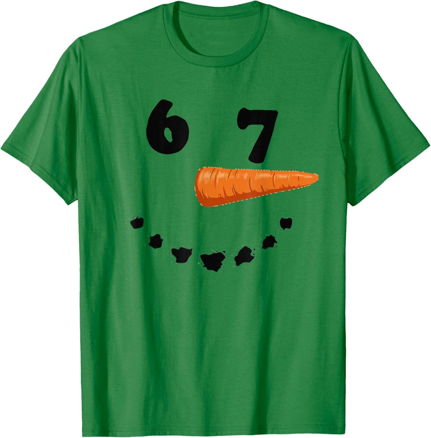 6 7 Shirt Six Seven Snowman Face Winter White T-Shirt - T-Shirt | Irish Green