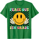 Peace Out 5th Grade Teacher Retro Smile Last Day Of School T-Shirt - T-Shirt | Irish Green