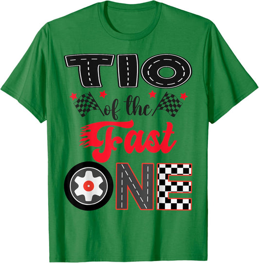 Tio Of The Fast One Car Racing Dad 1St Birthday Boy T-Shirt - T-Shirt | Irish Green