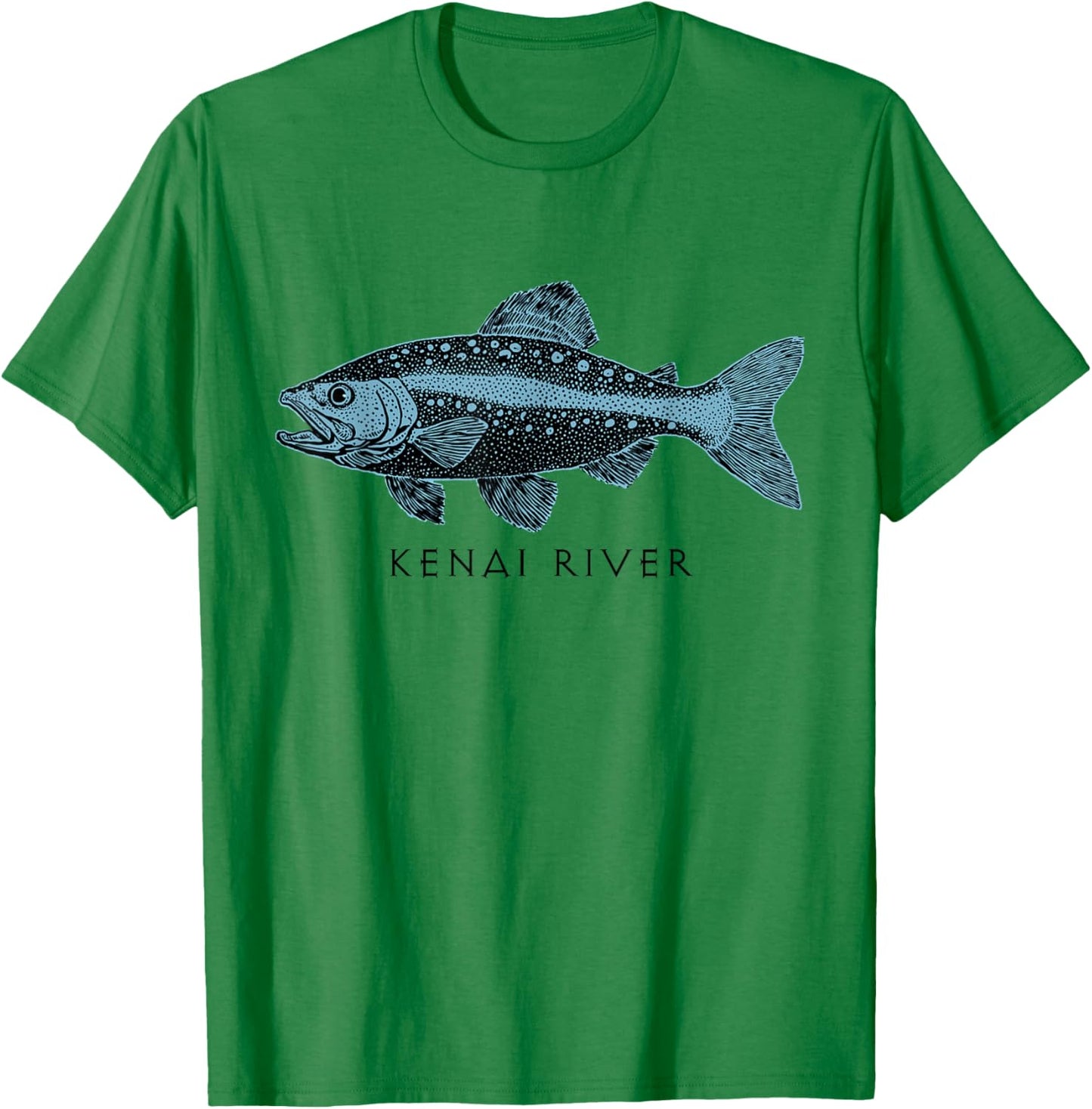 Kenai River Alaska Salmon Fish Art Fishing Kenai Peninsula T-Shirt - T-Shirt | Irish Green