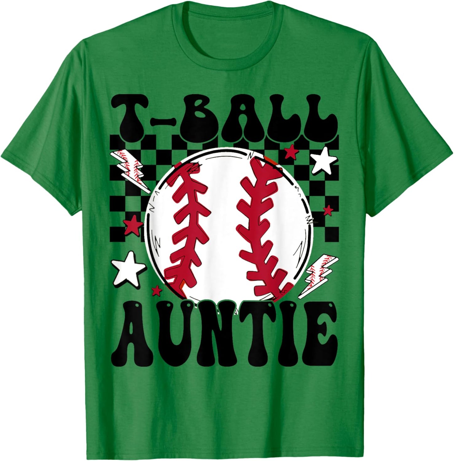 T-Ball Auntie Proud Ball Auntie Groovy Family Matching T-Shirt - T-Shirt | Irish Green