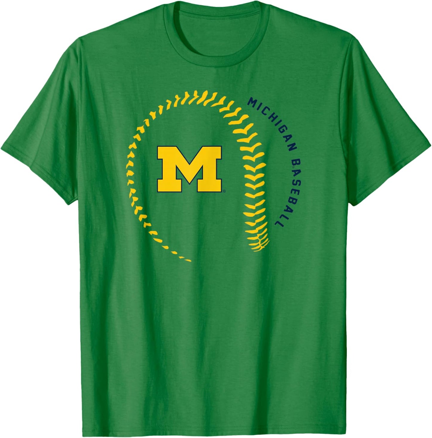 Michigan Wolverines Baseball Fastball White T-Shirt - T-Shirt | Irish Green