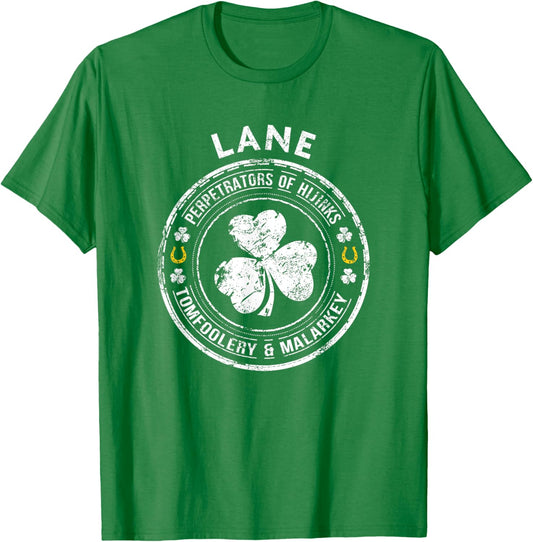 Lane Irish Family Name T-Shirt - T-Shirt | Irish Green