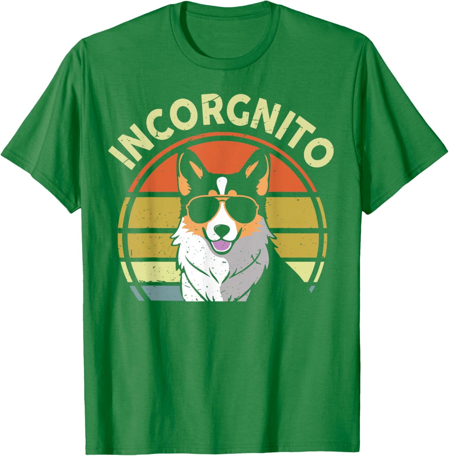 Incognito Tricolor Corgi Men Women Funny Mom Dad Lover Retro T-Shirt - T-Shirt | Irish Green