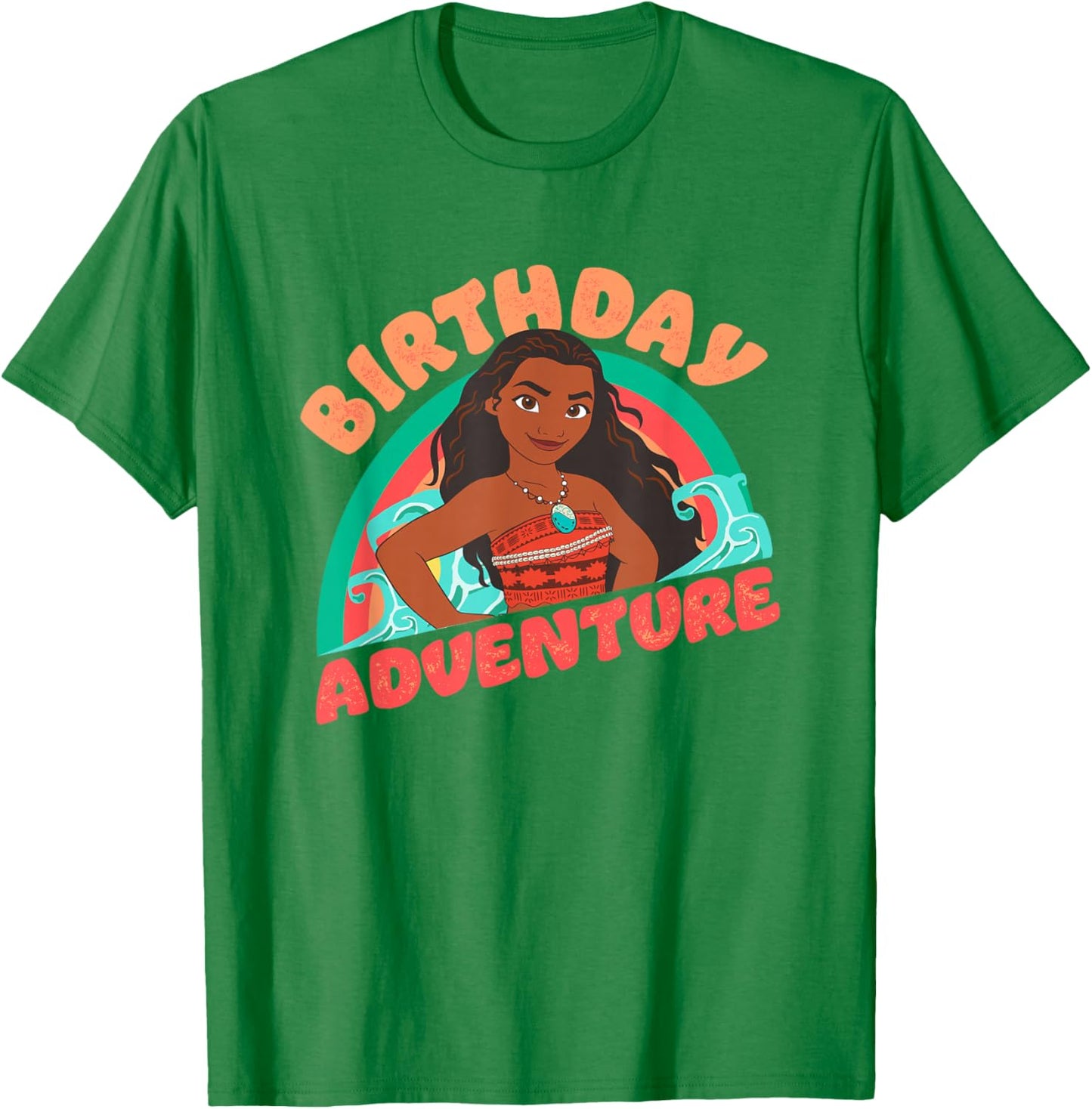 Disney Moana Brave Moana Birthday Adventure Big Chest Logo T-Shirt - T-Shirt | Irish Green