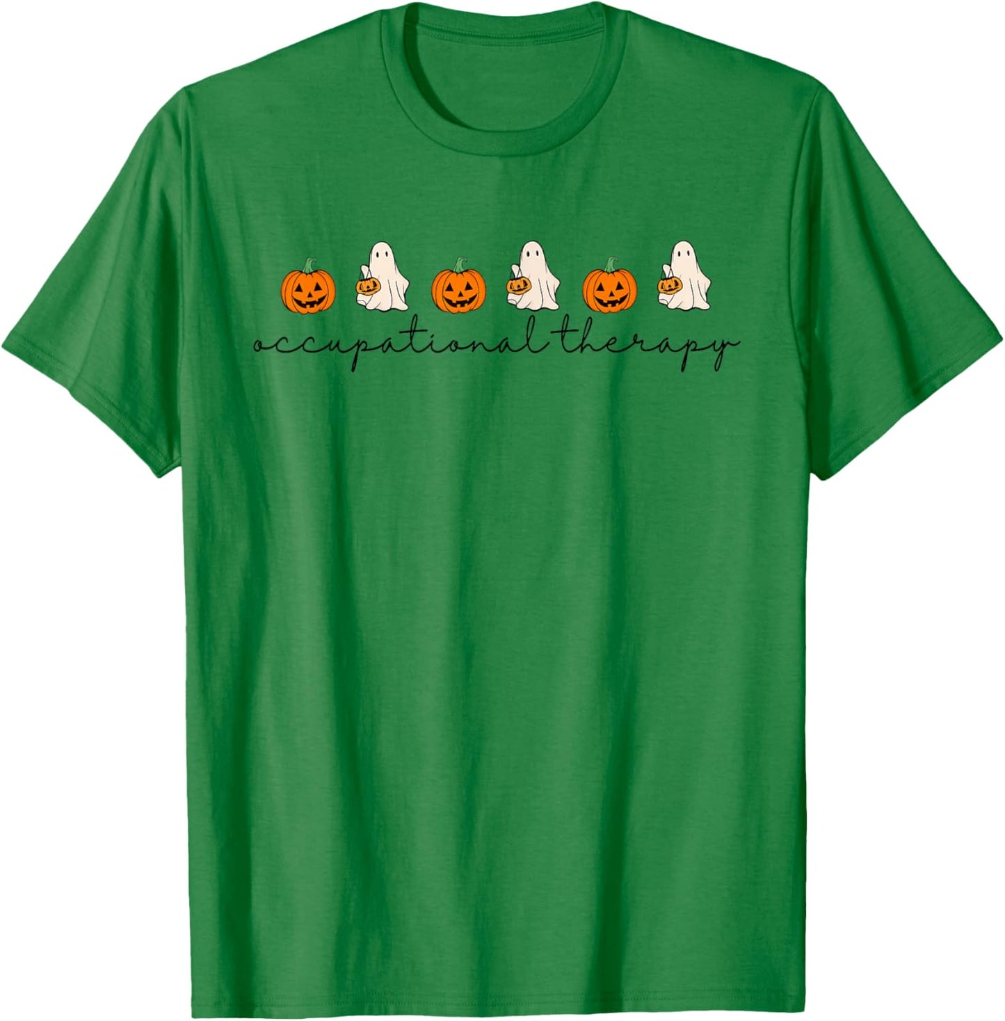 Halloween Occupational Therapy Cute Ghost Pumpkin OT Gift T-Shirt - T-Shirt | Irish Green