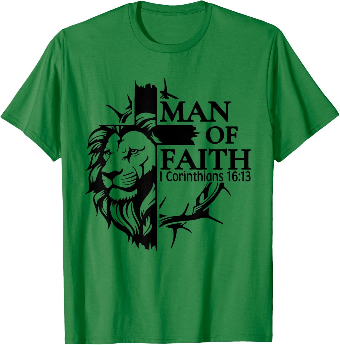 Faith, God, Religious, Man of Faith, Believe, Faith Cross T-Shirt - T-Shirt | Irish Green