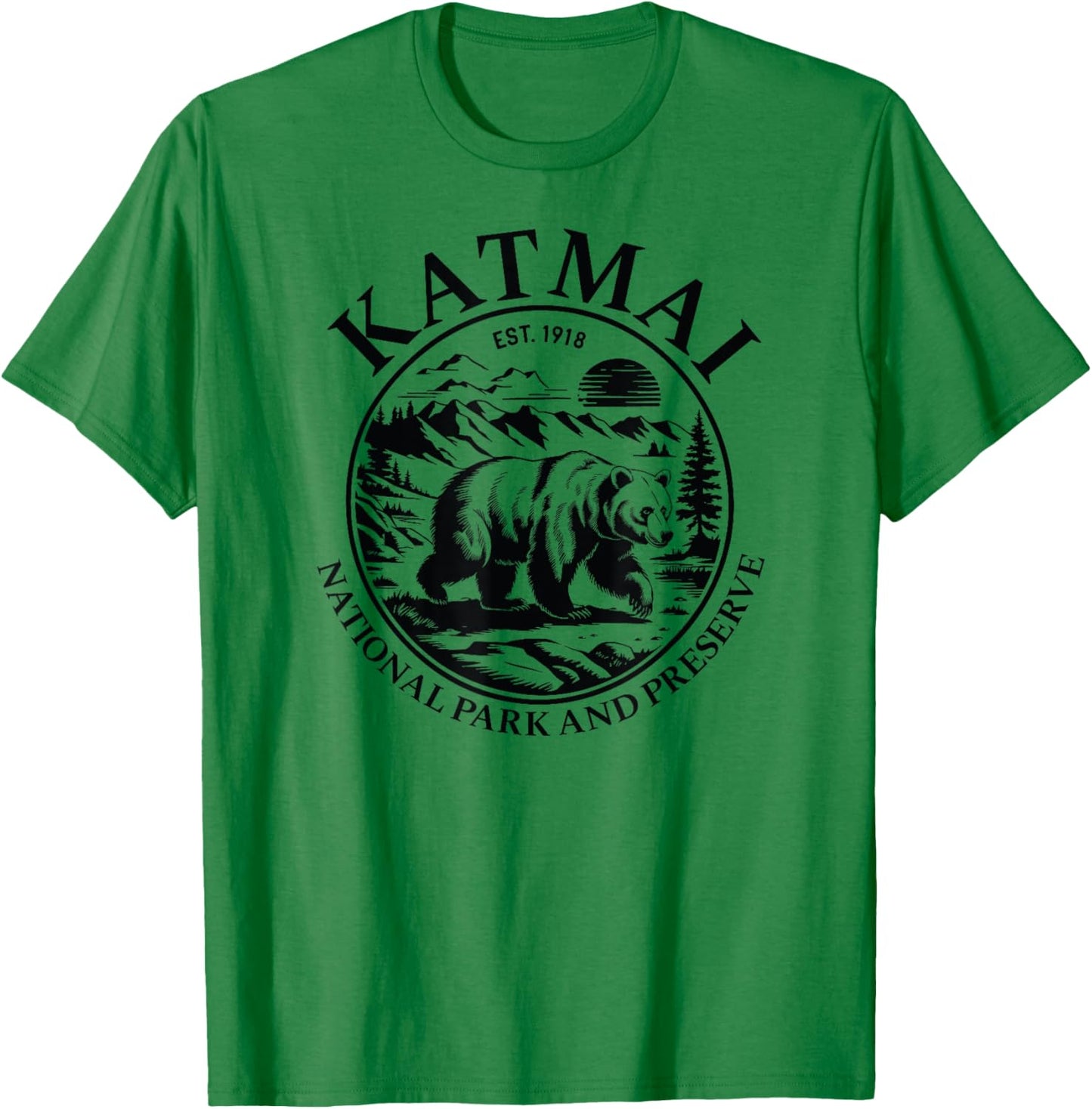 Katmai National Park and Preserve Vintage T-Shirt - T-Shirt | Irish Green