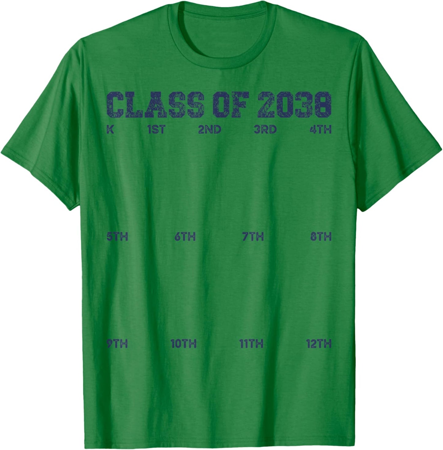 Class of 2038 Grow With Me Shirt 2038 Hand Print Kid K to 12 T-Shirt - T-Shirt | Irish Green