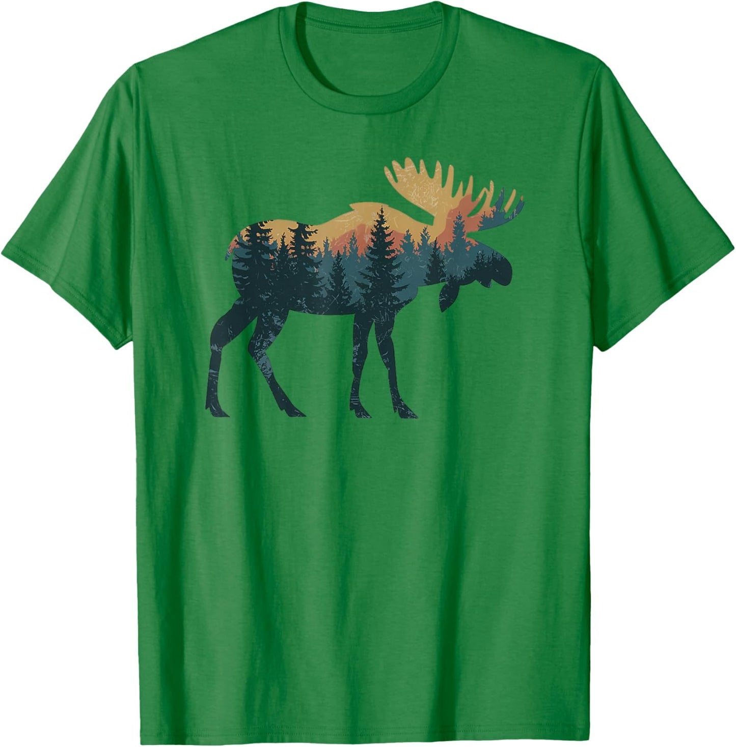 Moose Hunting Hiking Outdoor Camping Forest Men Women Moose T-Shirt - T-Shirt | Irish Green