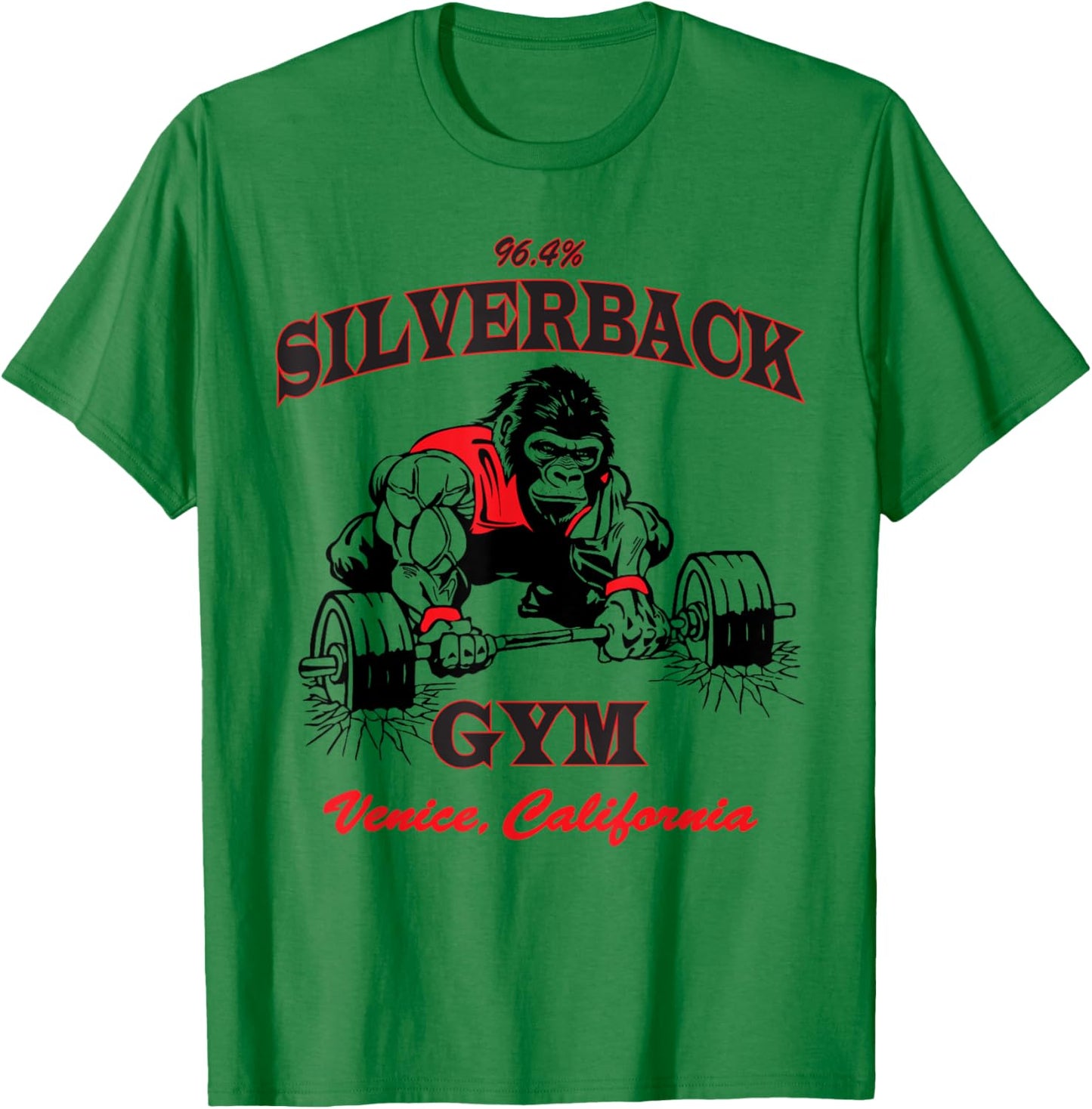 96.4% Silverback gym apparel, body building, gym Venice retr T-Shirt - T-Shirt | Irish Green
