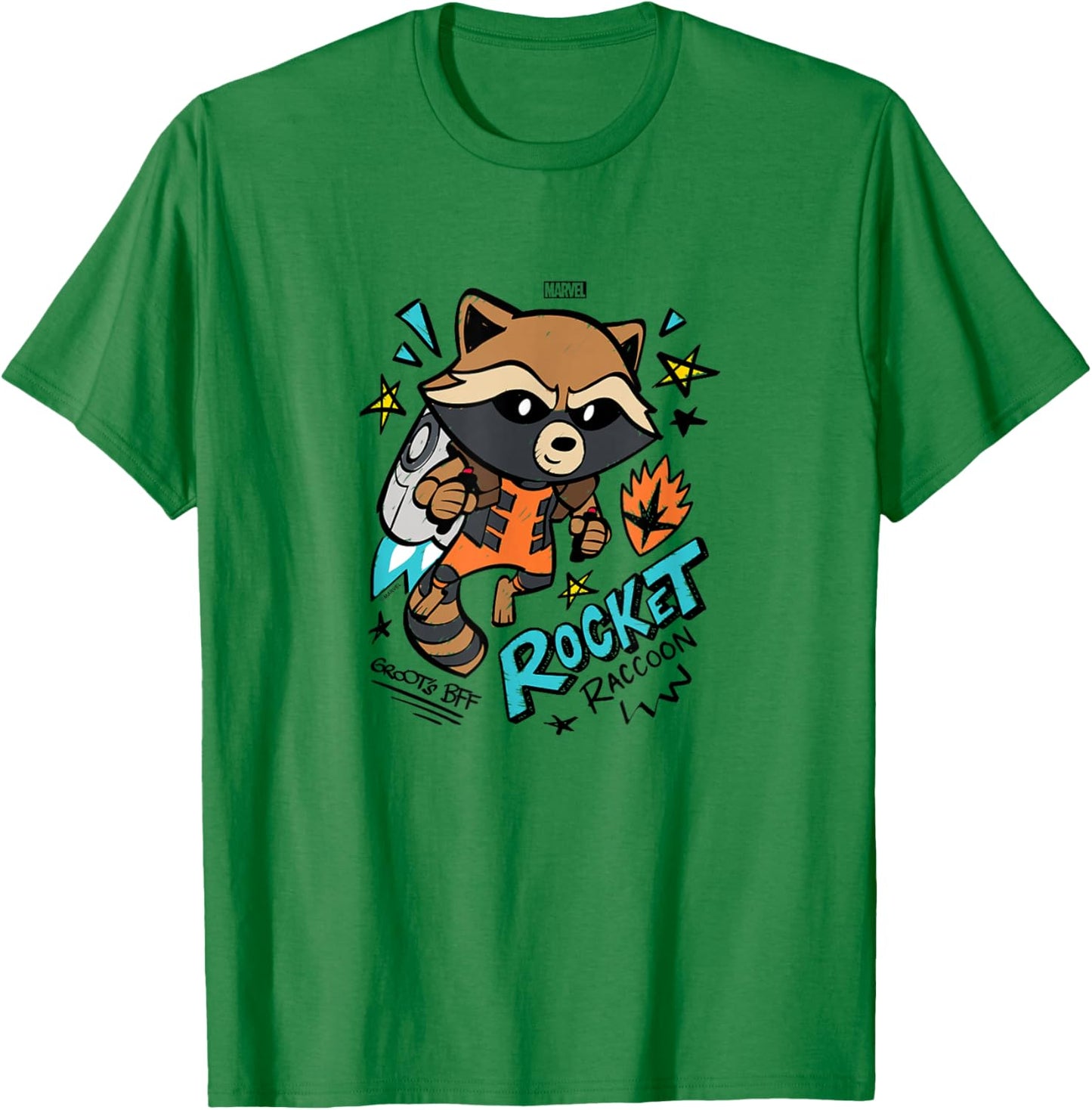 Guardians of The Galaxy - Scribble Rocket T-Shirt - T-Shirt | Irish Green