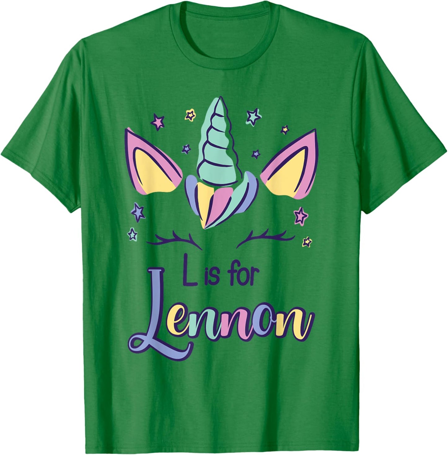 First Name Lennon Personalized L Is For Lennon T-Shirt - T-Shirt | Irish Green