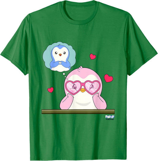 Official Pudgy Penguins Merch | Polly's Crush T-Shirt - T-Shirt | Irish Green
