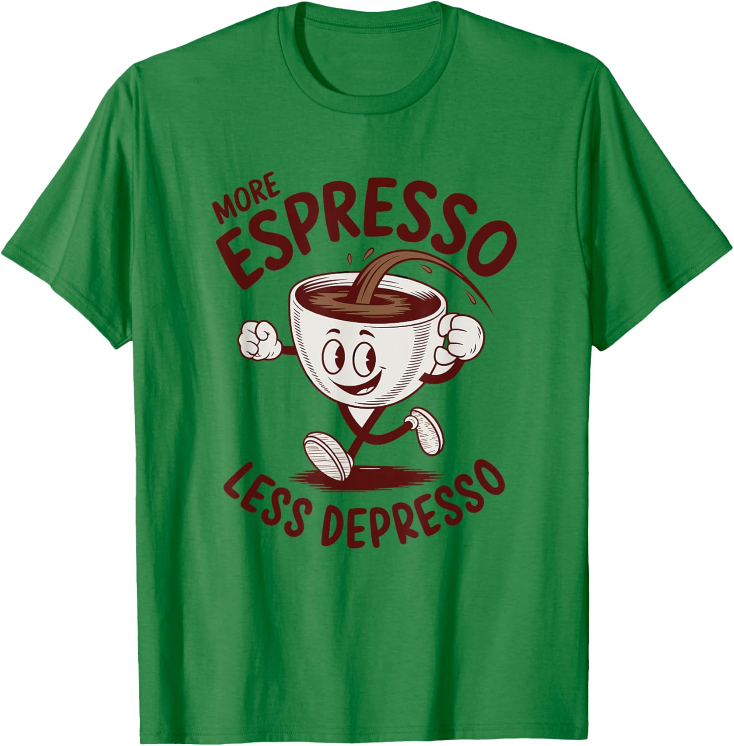 More Espresso Less Depresso Coffee Mug , White, S T-Shirt - T-Shirt | Irish Green