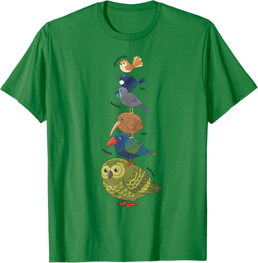 New Zealand Bird Lover Wildlife Bird Watching Kiwi Kakapo T-Shirt - T-Shirt | Irish Green