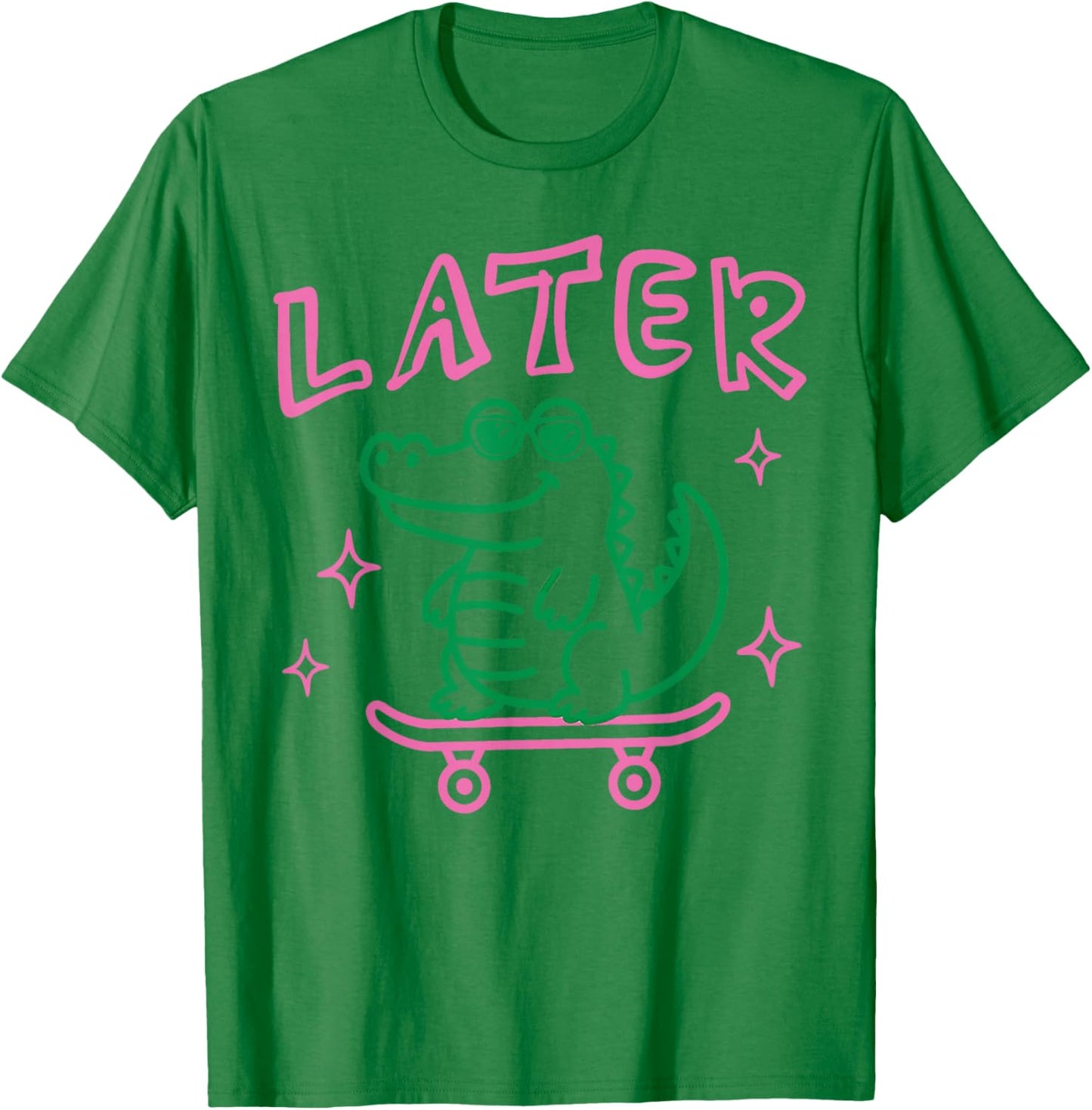 Later Gator Funny Alligator Preppy Last Day Teachers Kids T-Shirt - T-Shirt | Irish Green