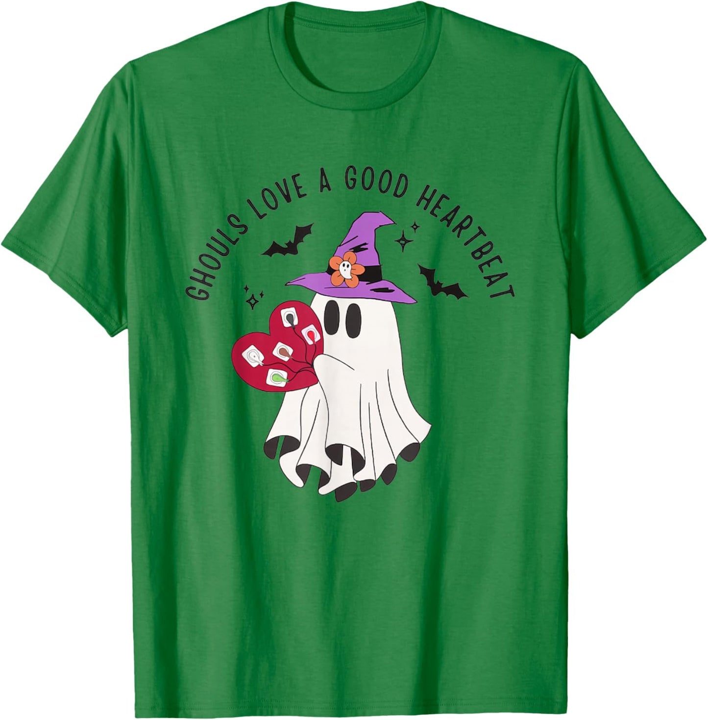 Cardiologist Halloween Cardiology Nurse Telemetry Nurse Ekg T-Shirt - T-Shirt | Irish Green