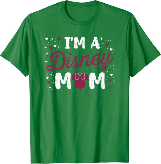 Disney Minnie Mouse I'm A Disney Mom Mother's Day T-Shirt - T-Shirt | Irish Green