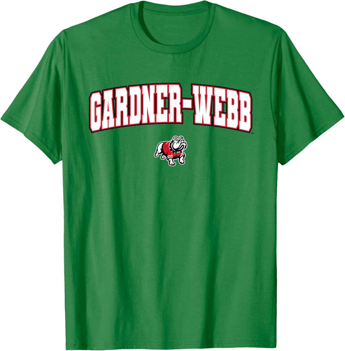 Gardner-Webb University GWU Bulldogs Arch Logo T-Shirt - T-Shirt | Irish Green