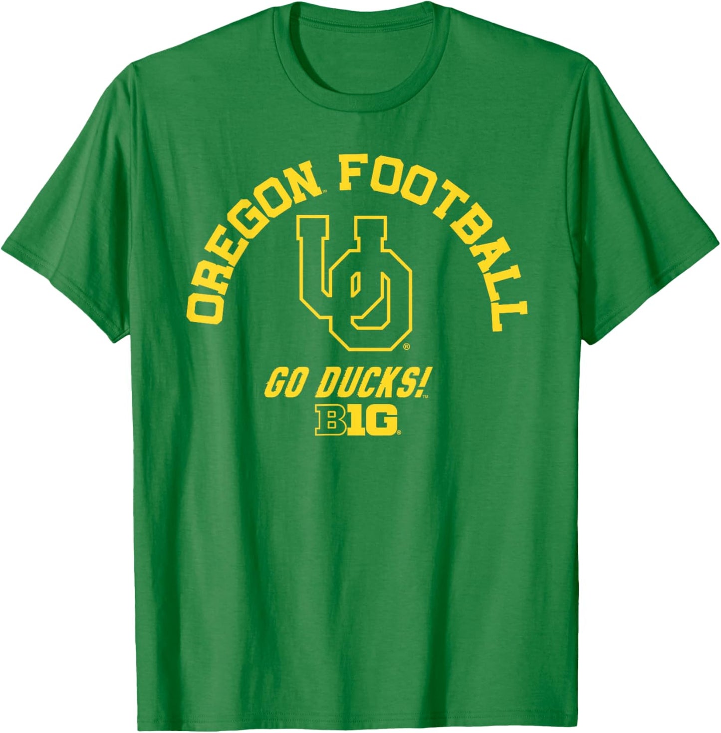 Oregon Ducks Big 10 Football Green Officially Licensed T-Shirt - T-Shirt | Irish Green