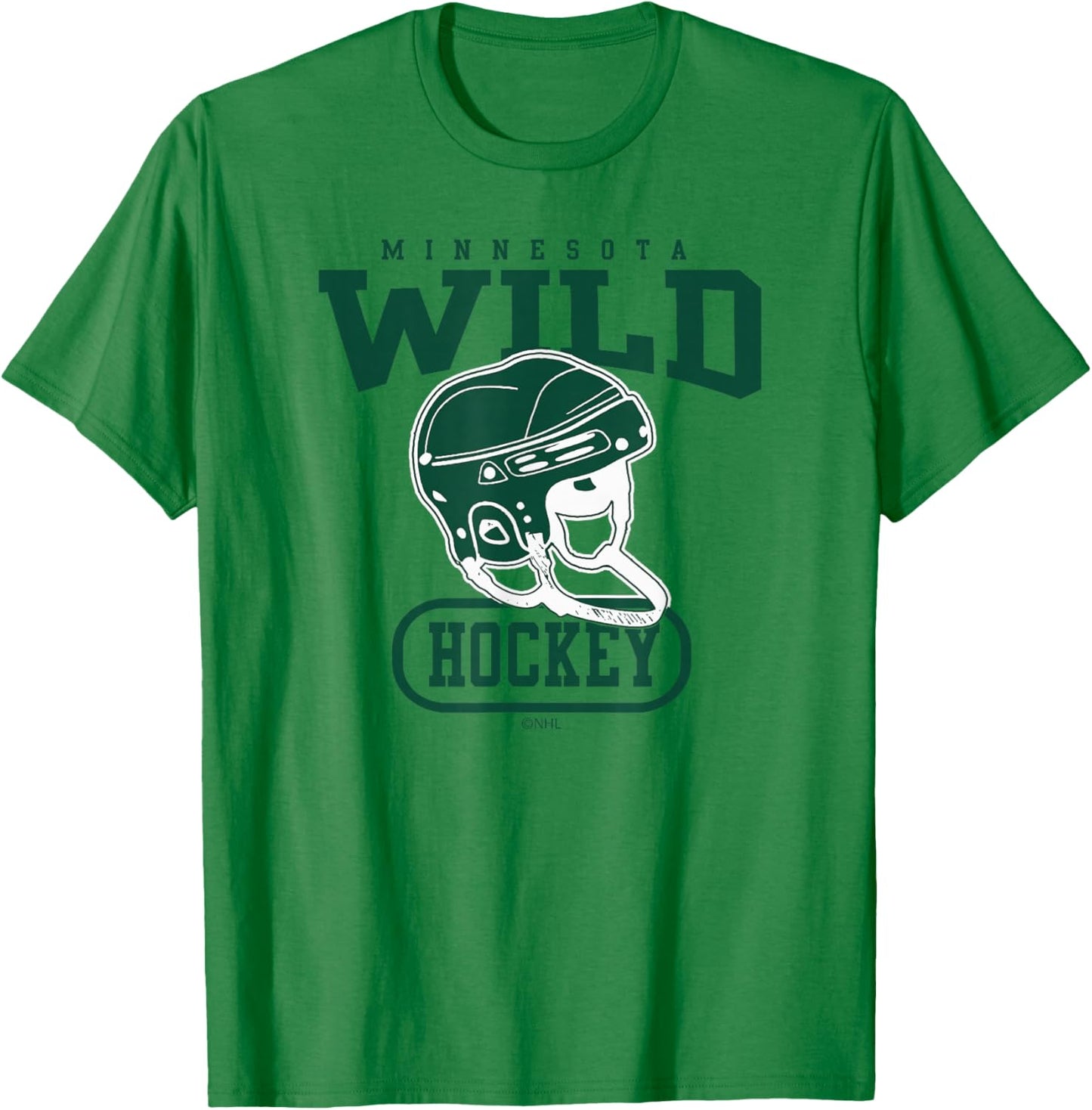 Minnesota Wild Helmet Gray NHL Officially Licensed T-Shirt - T-Shirt | Irish Green